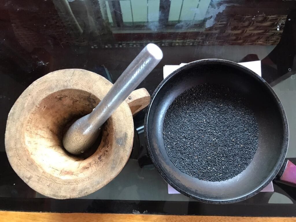 Bamboo Shoot with Black sesame 3 Bamboo shoot and sesame curry