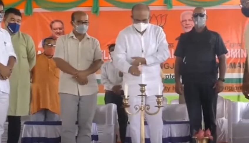 N Biren Singh kick-starts BJP’s by-election rally 1 Manipur CM N Biren launching BJPs bye election campaign in Thoubal district on Wednesday 3
