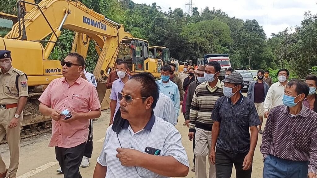 Minister Dikho inspects landslide affected site: Restoration work begins 3 WhatsApp Image 2020 10 25 at 9.00.05 PM