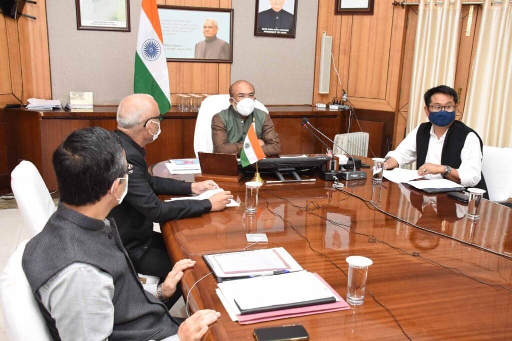 Manipur Chief Minister attends video conference with Union Health Minister, including 7 different States to review COVID-19 2 DSC 0535