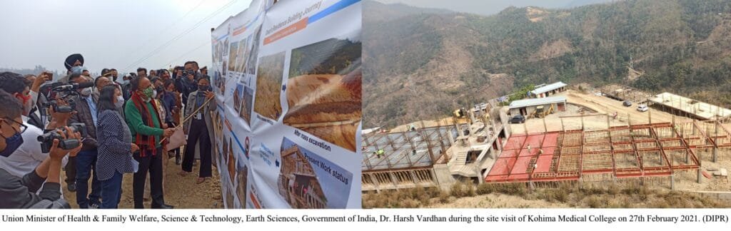 Dr Vardhan: Modi's focus for upliftment of the poor and development of North Eastern region 2 Union Minister at Medical College sites at Kohima
