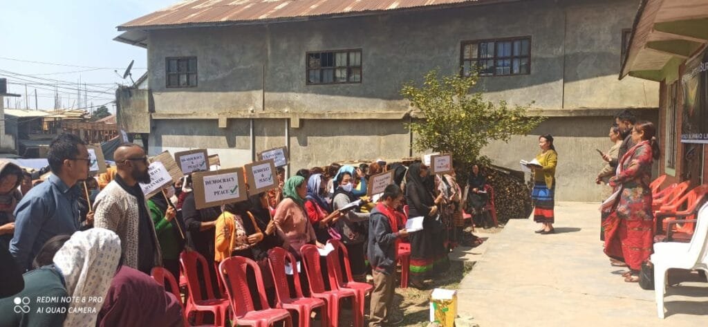 Ukhrul women gather, hold prayer in solidarity with Myanmar 2 WhatsApp Image 2021 03 18 at 8.15.57 PM
