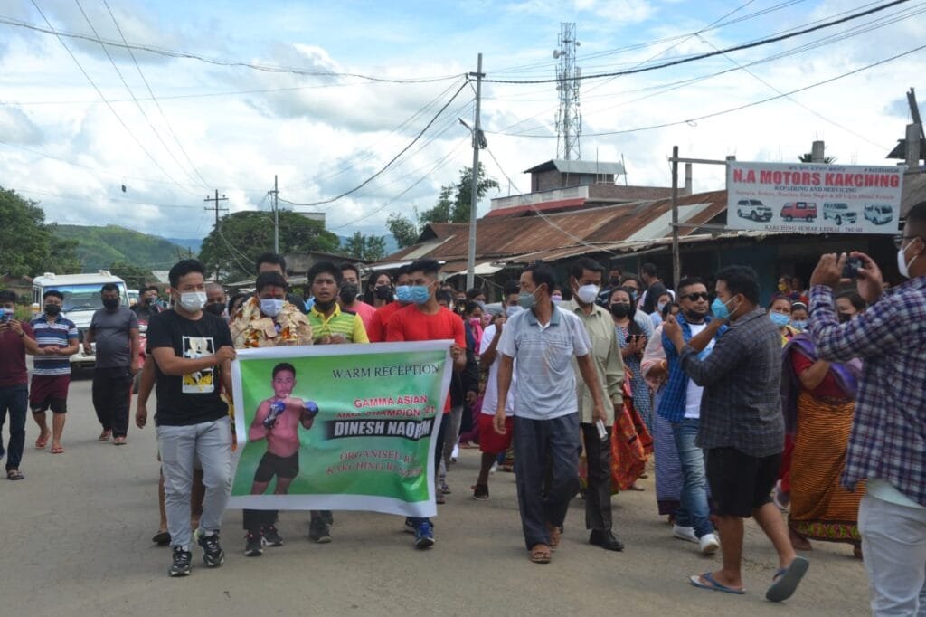 Manipur’s Gold & Silver Medalist, Dinesh Naorem gets rousing welcome at Home 2 WhatsApp Image 2021 08 30 at 8.22.49 PM
