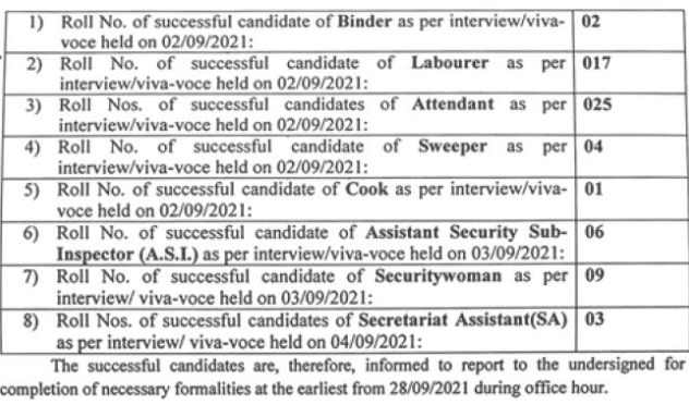 Manipur Legislative Assembly Secretariat Result for Recruitment of Various Post Announced 1 image 1