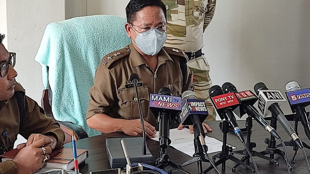 Prepak (Pro) cadre arrested with IEDs by police in Manipur 3 Imphal East SP N Herojit Singh addressing press conference on arrest of Prepak Pro cadre with IEDs