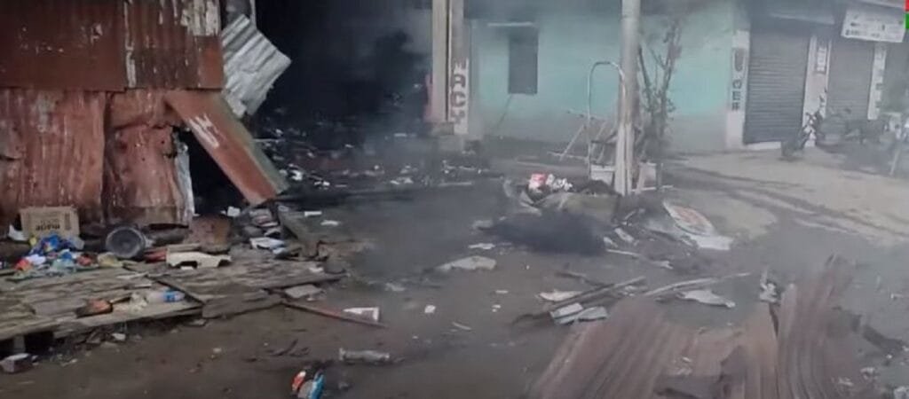 Powerful IED blast damages pharmacy in Manipur 2 A pharmacy at Khurai Lamlong Bazar destroyed by a powerful IED blast on Wedenesday morning 1