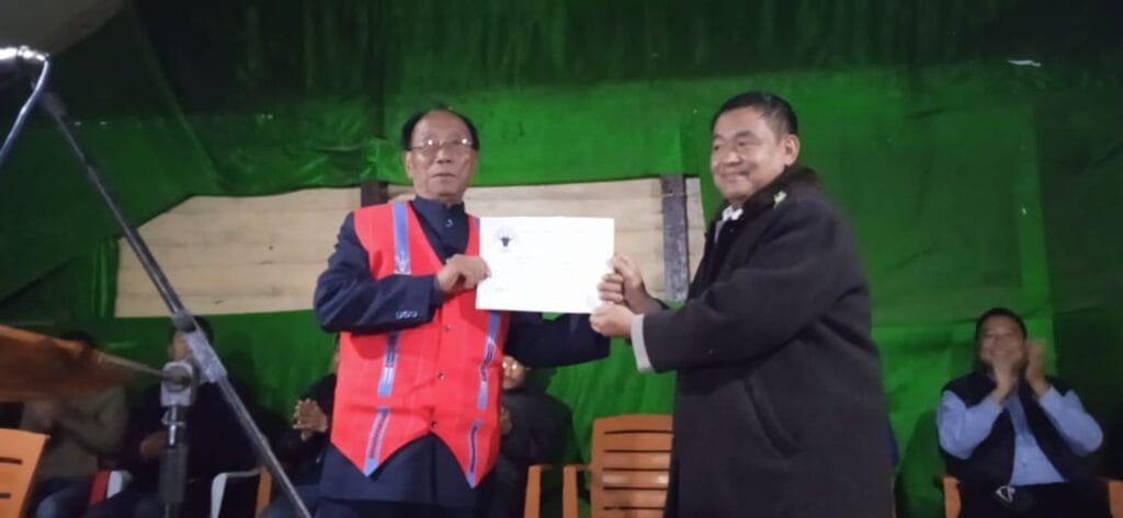 David K Shimray elected as 41st Tangkhul Naga Long president 2 David K Shimray with TNL Acting president Tuisem Kamkara