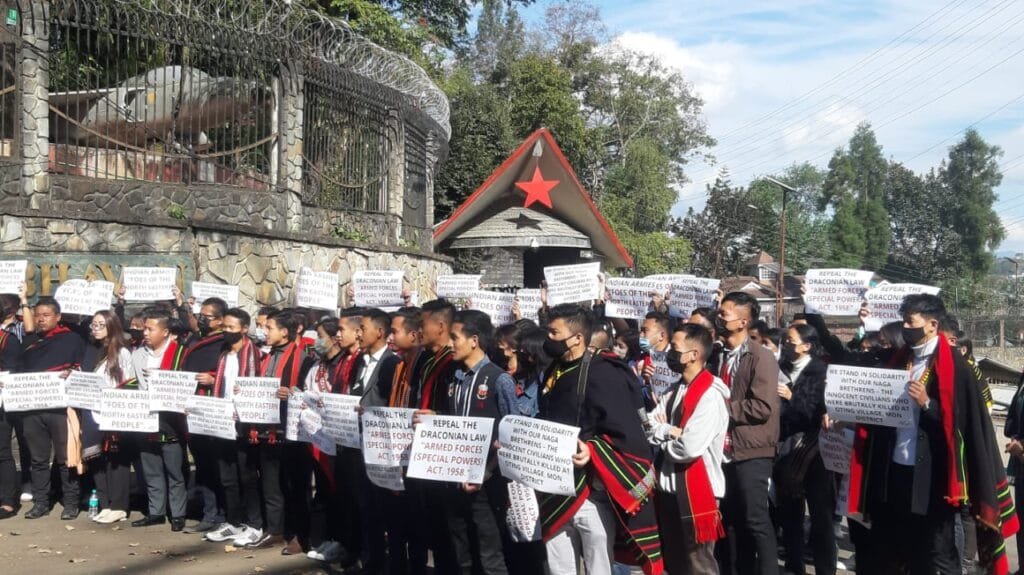 NSF Organises sit-in dharna against AFSPA 2 NSF Kohima