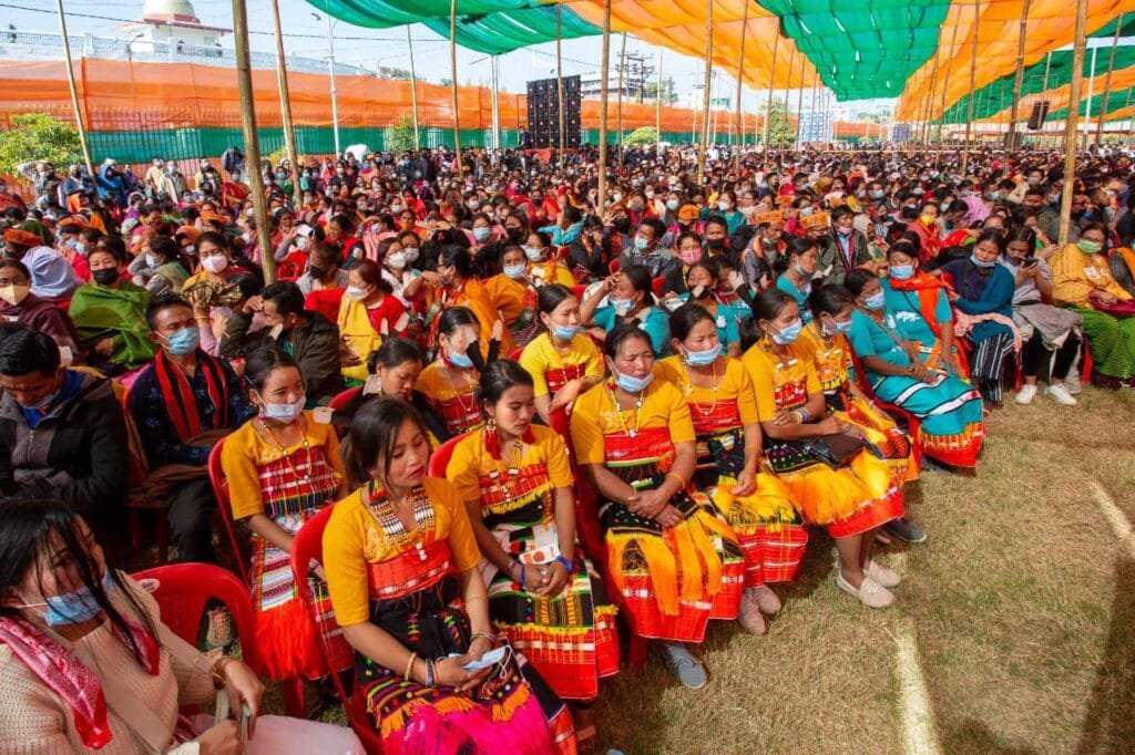 Modi: 'Northeast now becoming the gateway to India's development' 2 PM Narendra Modi addressing people of Manipur during his brief few hours visit in Manipur on Tuesday 1