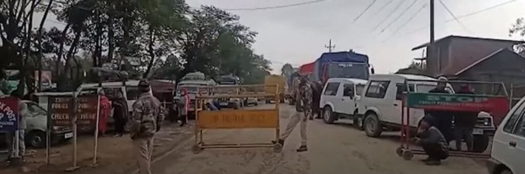 Manipur: Traffic on NH-37 disrupted as indefinite highway bandh begins 2 Vehicles being stranded along NH 37 on day one of the indefinite bandh on Friday 1