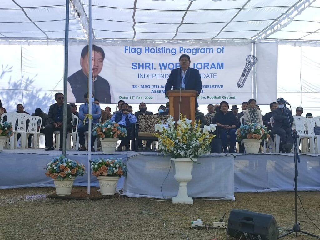 Flag hoisting ceremony of Independent candidate for 48-Mao (ST) AC held at Paomata centre 2 48 Mao 1