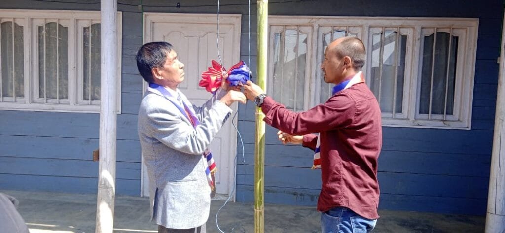 Flag hoisting ceremony of NPF held at Chingjaroi khullen 2 Chingjaroi khullen Naga Peoples Front 1
