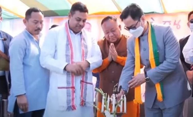 Union minister Kiren Rijiju attending a Mega Yuva Conclave held in Imphal on Sunday