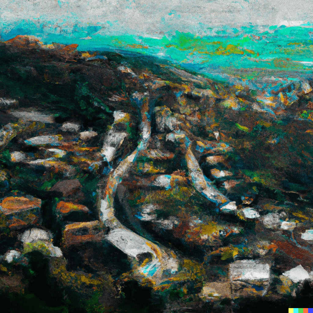 The rise of AI-Generated Art and here's where you create one 4 DALL·E 2022 10 08 23.09.32 an abstract oil painting of Ukhrul Town